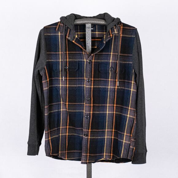 Hooded Shacket Lightweight Jacket Plaid Skater Streetwear Pinkman SZ MEDIUM Y2K - Picture 1 of 6